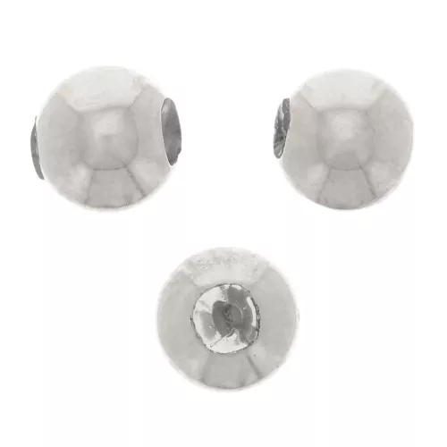 3mm 925 Sterling Silver stopper beads with a 0.8mm hole x5