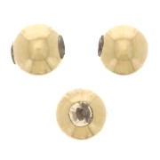 3mm 925 Sterling Silver stopper beads with a 0.8mm hole - Gold Tone x5
