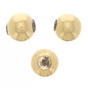 3mm 925 Sterling Silver stopper beads with a 0.8mm hole - Gold Tone x5