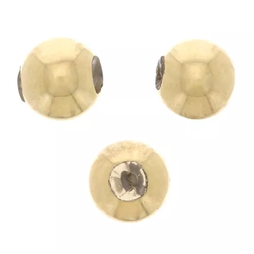 3mm 925 Sterling Silver stopper beads with a 0.8mm hole - Gold Tone x5