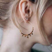 3mm 925 Sterling Silver stopper beads with a 0.8mm hole - Gold Tone x5