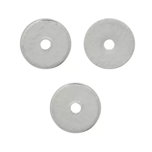 5x0.7mm Heishi beads - drilled flat discs - Silver Tone x10