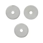 5x0.7mm Heishi beads - drilled flat discs - Silver Tone x50