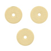 6x0.7mm Heishi beads - drilled flat discs - Fine Gold plated x50|raw }}