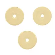 6x0.7mm Heishi beads - drilled flat discs - Fine Gold plated x50