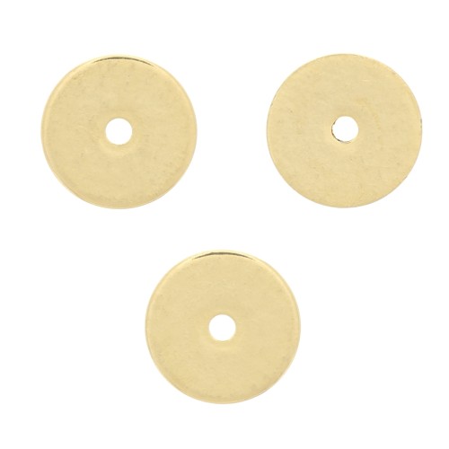 6x0.7mm Heishi beads - drilled flat discs - Fine Gold plated x50
