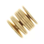 6x0.7mm Heishi beads - drilled flat discs - Fine Gold plated x50