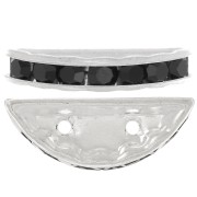 Half moon Rondelle 20x9mm Silver-colored Jet x1|raw }}