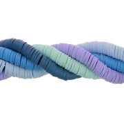 6x1mm Heishi polymer clay round beads assortment - Blue Shades x1|raw }}