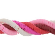 6x1mm Heishi polymer clay round beads assortment - Pink Shades x1|raw }}