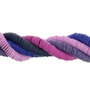 6x1mm Heishi polymer clay round beads assortment - Purple Shades x1