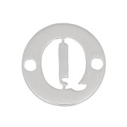 8.5mm 925 Sterling Silver 2-hole Round letter Q connector x1|raw }}