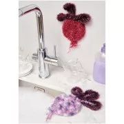 Creative Bubble Print - Crochet yarn for Tawashi Sponge - red beetroot x50g