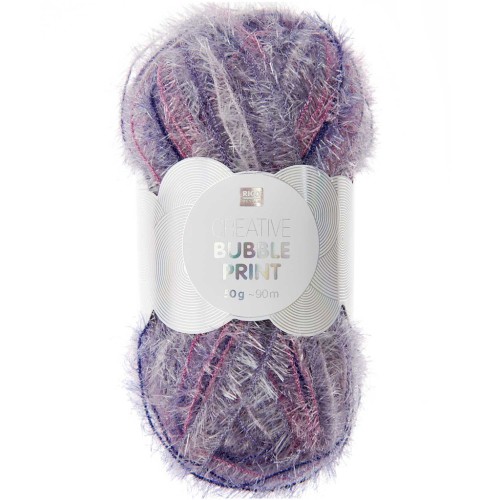 Creative Bubble Print - Crochet yarn for Tawashi Sponge - Aubergine x50g