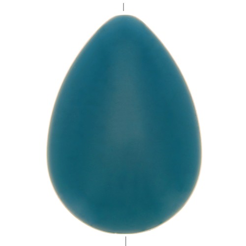 37x26mm Flat resin drop bead - Blue x1