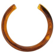 50mm Half Round Spacer for Resin hoop earrings - Transparent Marbled Amber x1