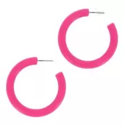 41mm Resin Hoop earrings - Fuchsia x2