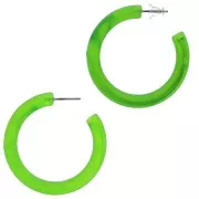 41mm Resin Hoop earrings - Marbled green x2