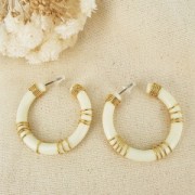 41mm Resin Hoop earrings - Marbled green x2