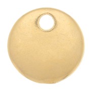 8mm Mini Round Charm - 3 Micron Gold Plated x1