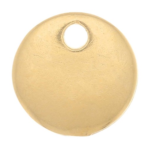 8mm Mini Round Charm - 3 Micron Gold Plated x1