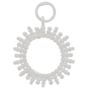 15mm 925 Sterling Silver Hollow Sun Pendant with Small Balls x1
