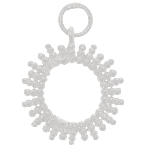 15mm 925 Sterling Silver Hollow Sun Pendant with Small Balls x1