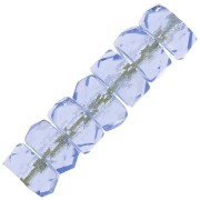 Heishi faceted rondelle beads 6x3 mm - Light Sapphire x25