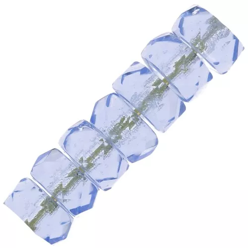 Heishi faceted rondelle beads 6x3 mm - Light Sapphire x25