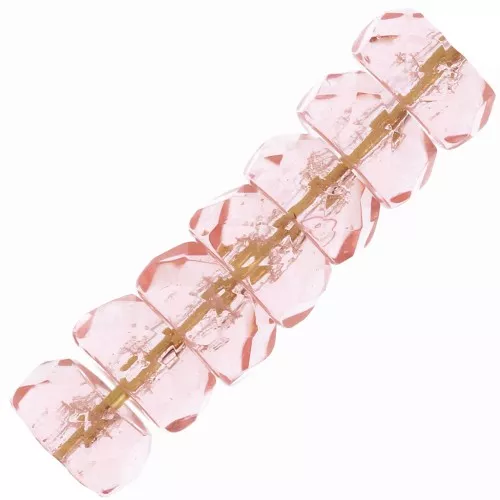 Heishi faceted rondelle beads 6x3 mm - Rosaline x25