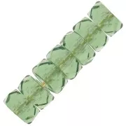 Heishi faceted rondelle beads 6x3 mm - Prairie Green x25