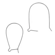 38mm 925 Sterling Silver earwires - Rhodium black x2