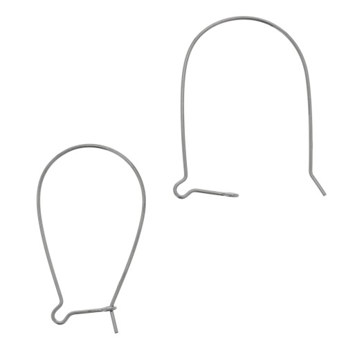 38mm 925 Sterling Silver earwires - Rhodium black x2