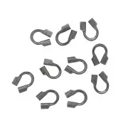 1mm 925 Sterling Silver wire guardians- Black Rhodium x6