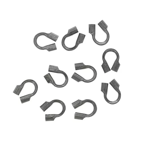 Wire protectors 1 mm - Silver 925 Rhodium black x6