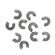 925 Sterling Silver 5mm crimp bead covers - Black Rhodium x4