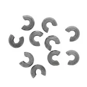 925 Sterling Silver 5mm crimp bead covers - Black Rhodium x4