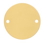 14mm - 925 Sterling Silver Round Spacer - Fine Gold Plated x1