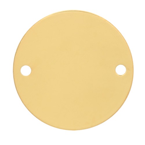 14mm - 925 Sterling Silver Round Spacer - Fine Gold Plated x1