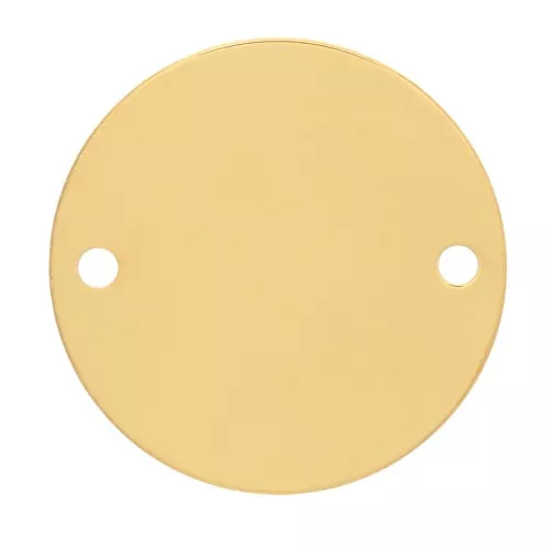 14mm - 925 Sterling Silver Round Spacer - Fine Gold Plated x1