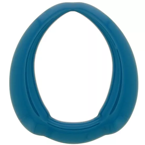 41x37mm Opaque Resin Ethnic Drop Pendant - Duck Blue x1