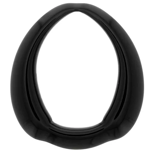 41x37mm Opaque Resin Ethnic Drop Pendant - Black x1