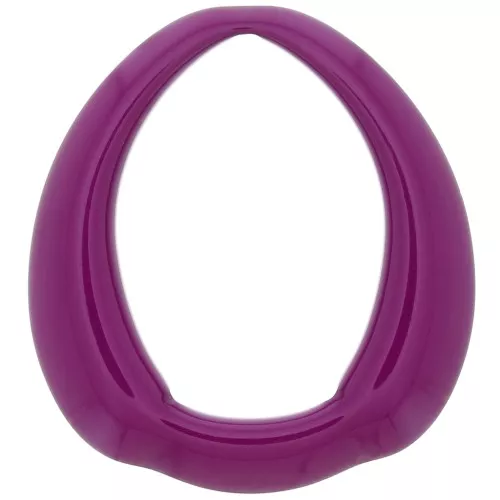 41x37mm Opaque Resin Ethnic Drop Pendant - Aubergine x1