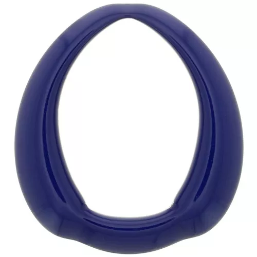 41x37mm Opaque Resin Ethnic Drop Pendant - Navy Blue x1