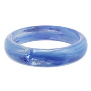 67.5 mm thick transparent resin bead bracelet - Marbled Blue x1