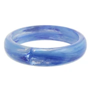 67.5 mm thick transparent resin bead bracelet - Marbled Blue x1