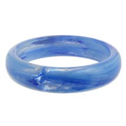 67mm Thick transparente Resin Bracelet - Marbled Blue x1