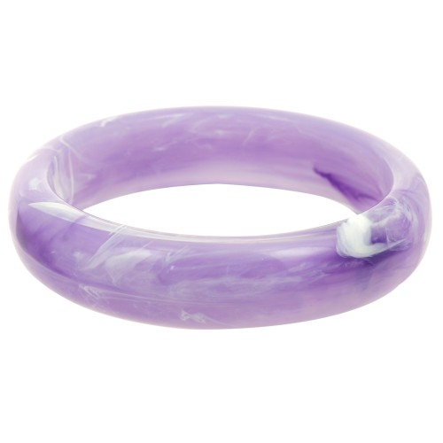 67mm Thick Opaque Resin Bracelet - Marbled Violet x1