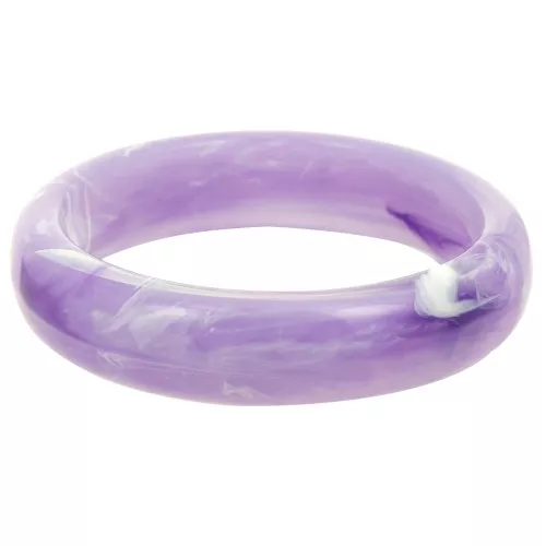 67mm Thick Opaque Resin Bracelet - Marbled Violet x1