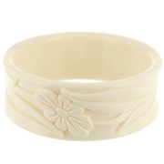 65.5mm thick opaque resin bracelet - flowers - Unbleached x1|raw }}